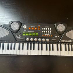 VTG Kawasaki Silver 49 Key Keyboard Piano Battery Operated Multifunction Working