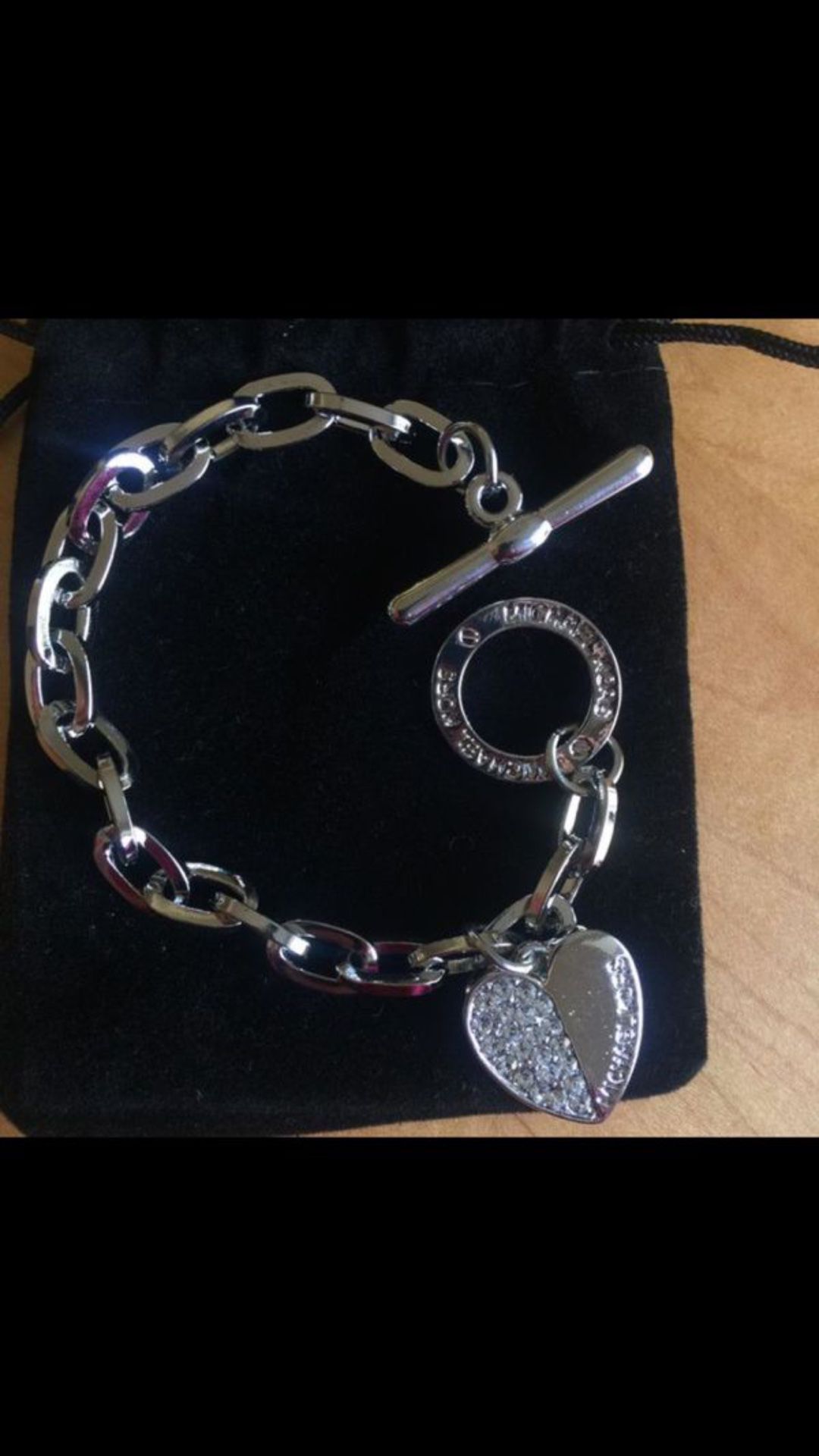 Mk Michael kors heart charm bracelet