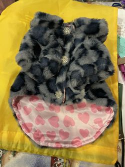 Juicy Couture Faux Leopard Fur Coat/Jacket. Wonderful Christmas Gift For Your Pet🐶🐱