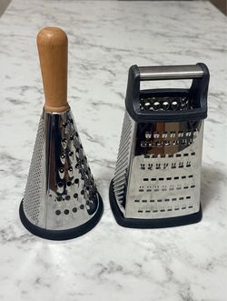 Stainless Steel Cheese Grater Set - Box Grater + Cone Grater - New
