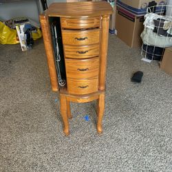 standing vintage-style jewelry armoir