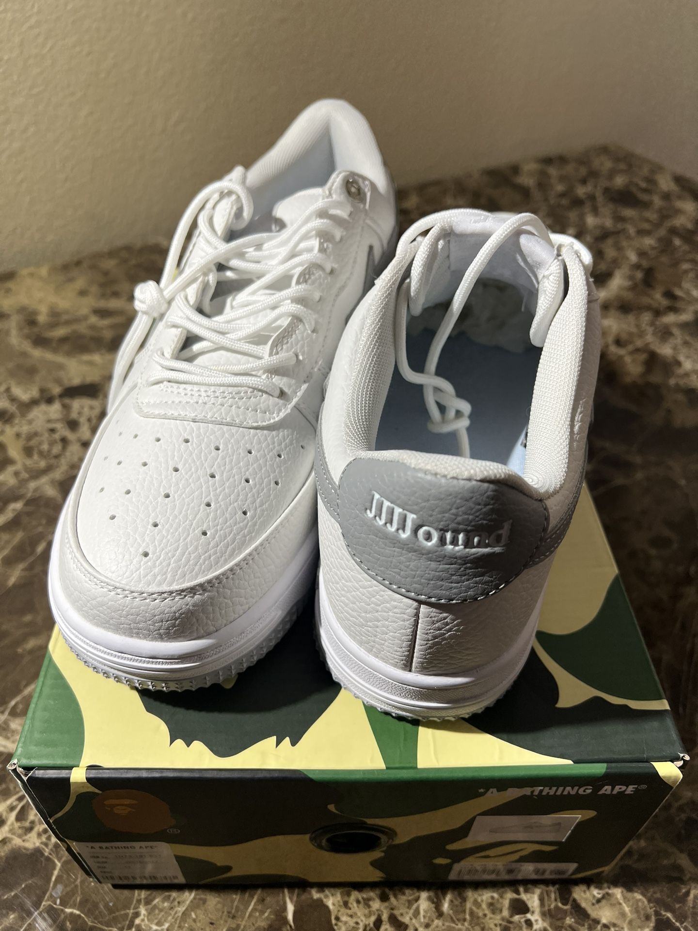 A Bathing Ape Bape Sta JJJJound White Gray size 10.5