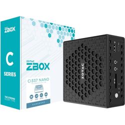 ZOTAC ZBOX CI337 Nano Fanless Silent Mini PC Intel Processor N100, Intel UHD Graphics, HDMI, DisplayPort, No Memory/Storage/OS Barebones System, ZBOX-
