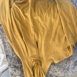 Mustard yellow cropped hoodie