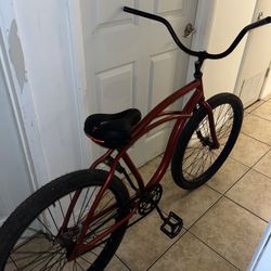 Red And Black Beach Bicycle Cruiser Bike Lowrider
