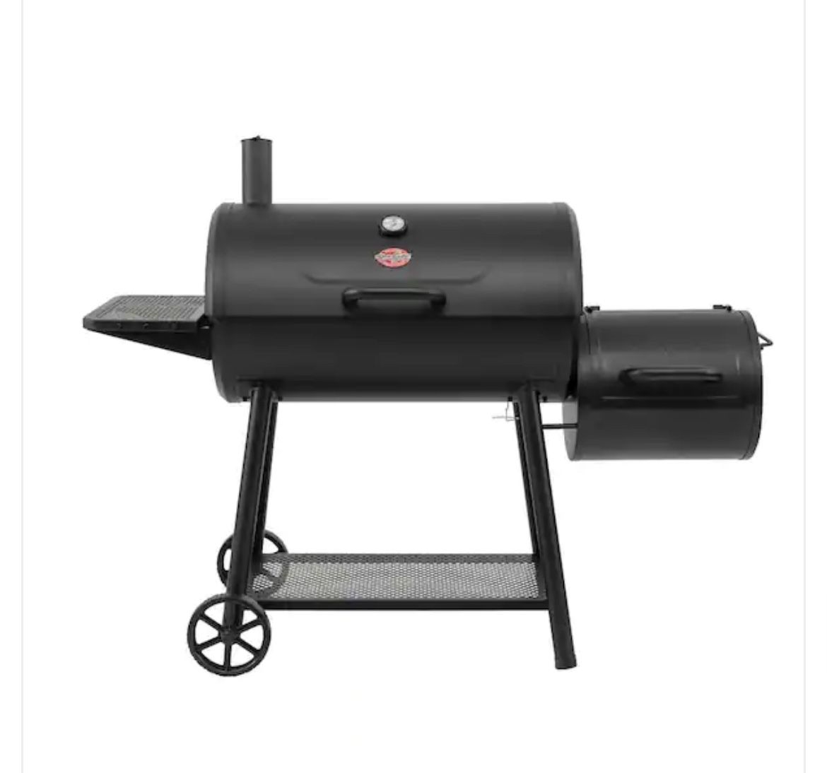 Char Griller Smokin' Champ Charcoal Grill Offset Smoker in Black