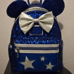 Retailer Loungefly Disney Sequin Wishes Come True Blue Backpack