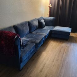 Blue Velvet  Couch 