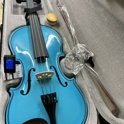 4/4 Full Size Blue Violin with New Bow, Digital Tuner, Extra Strings $140 Firm