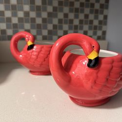 Set of 2 Flamingo pots