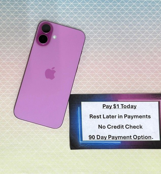 Apple IPhone 16 Plus 128gb  Unlocked, FREE Smartwach/ Headphones. Pay $1 Today Rest in payments. NO CREDIT NEEDED FINANCING