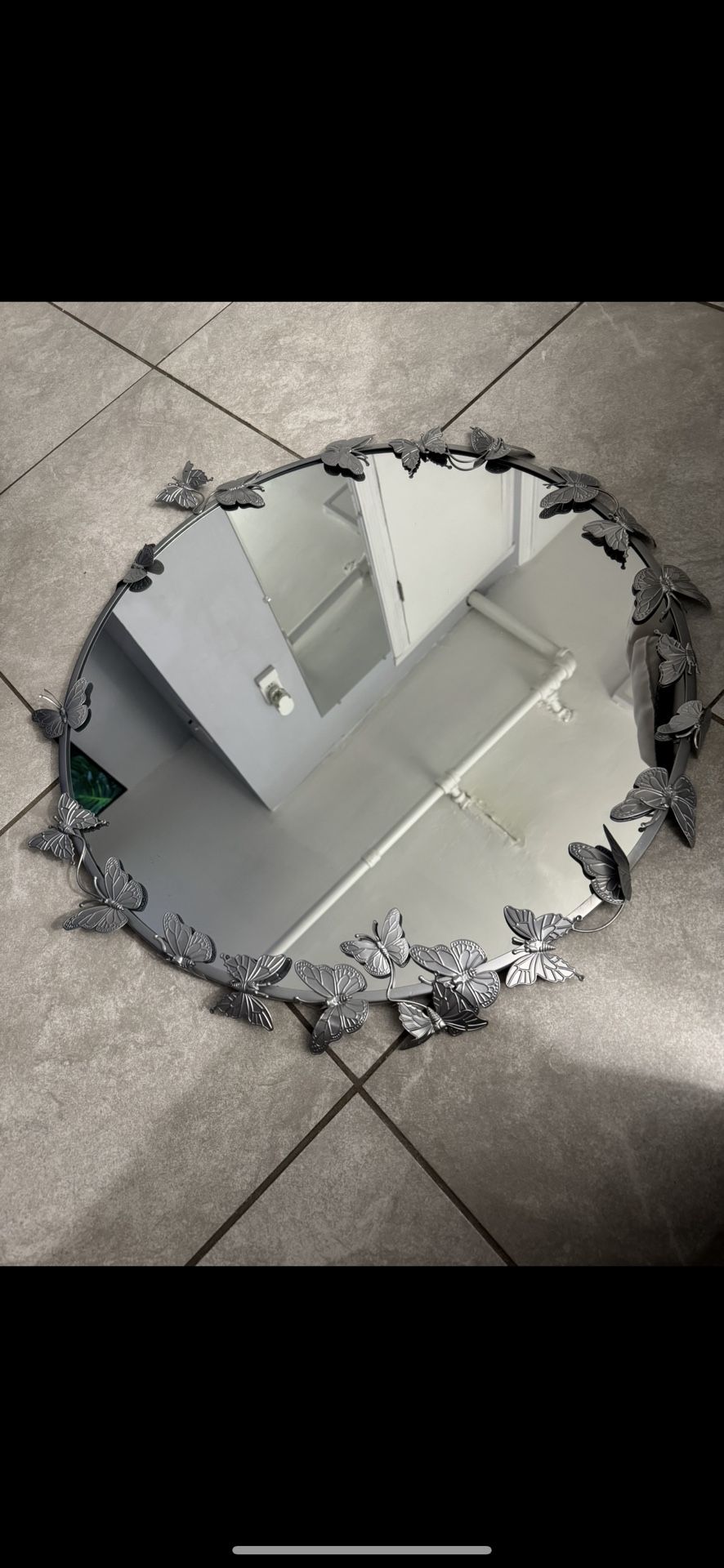 Silver Butterfly Mirror
