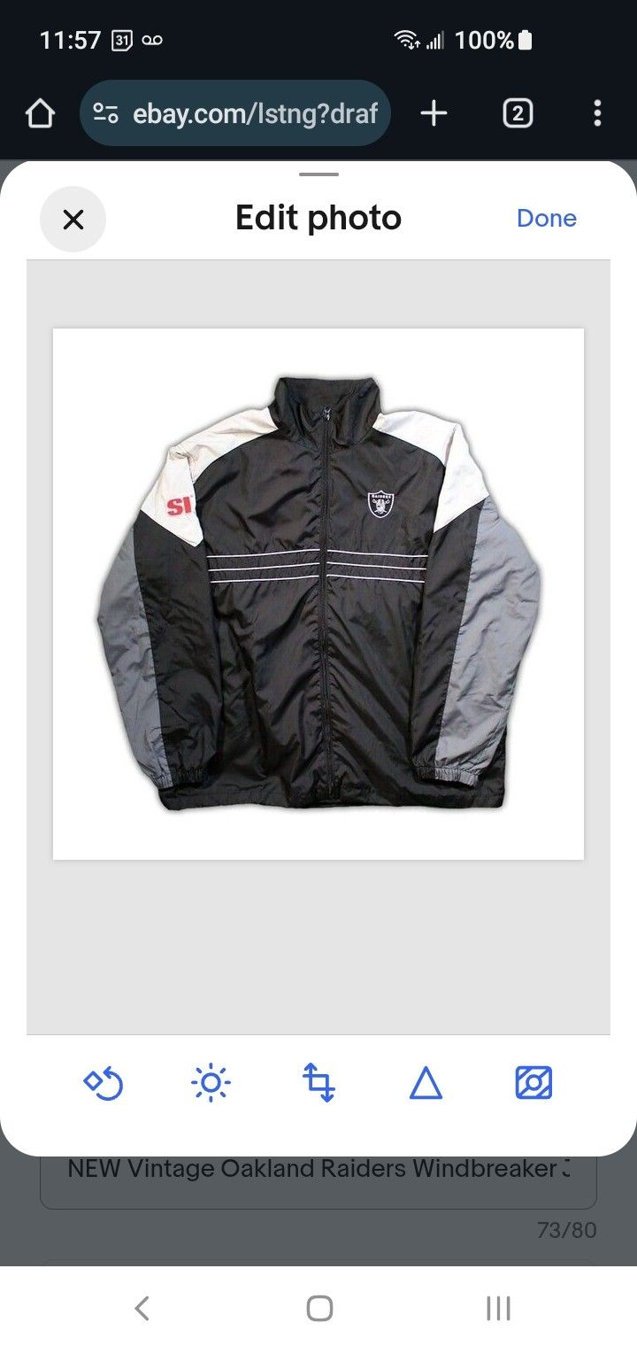 NEW RAIDERS Oakland/Las Vegas XL Windbreaker