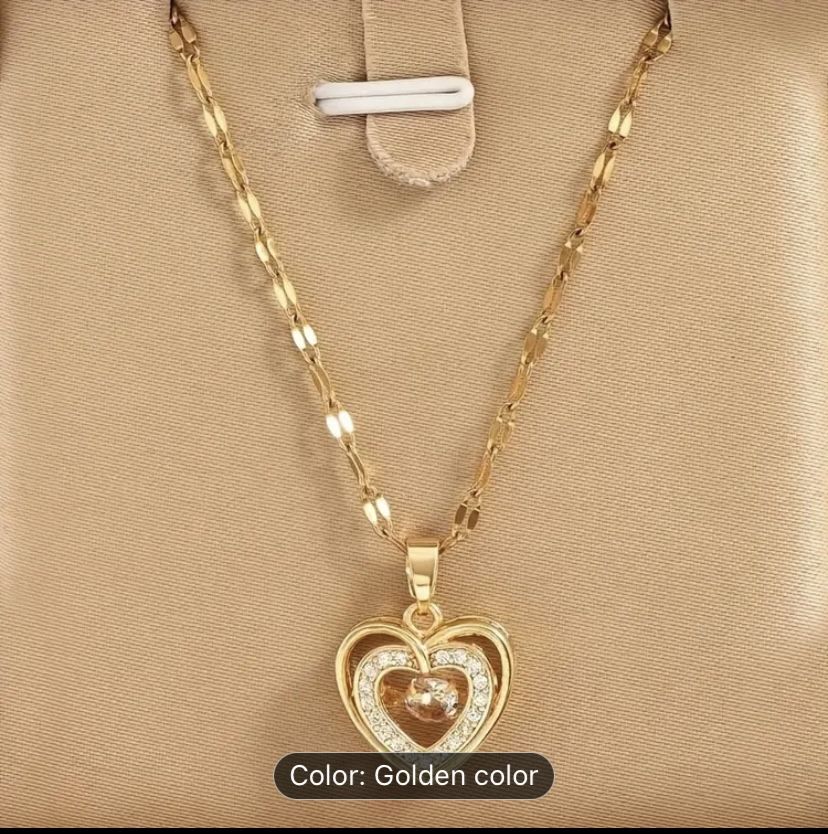Great Xmas Gift 18K Gold Plated Heart Shaped Necklace 