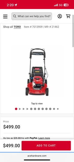 Toro Only Used Maybe 2 Times. In A Bind 