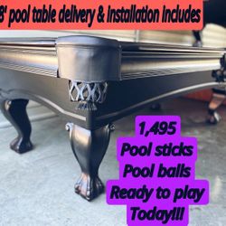 Pool Table 8' Delivery And Installation Included 