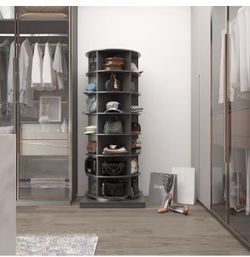 ❤️‍🔥 #R4 360° Swivel Shoe Rack, 7-Tier Swivel Shoe Rack