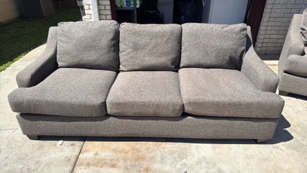 Woven fabric couch grey/tan