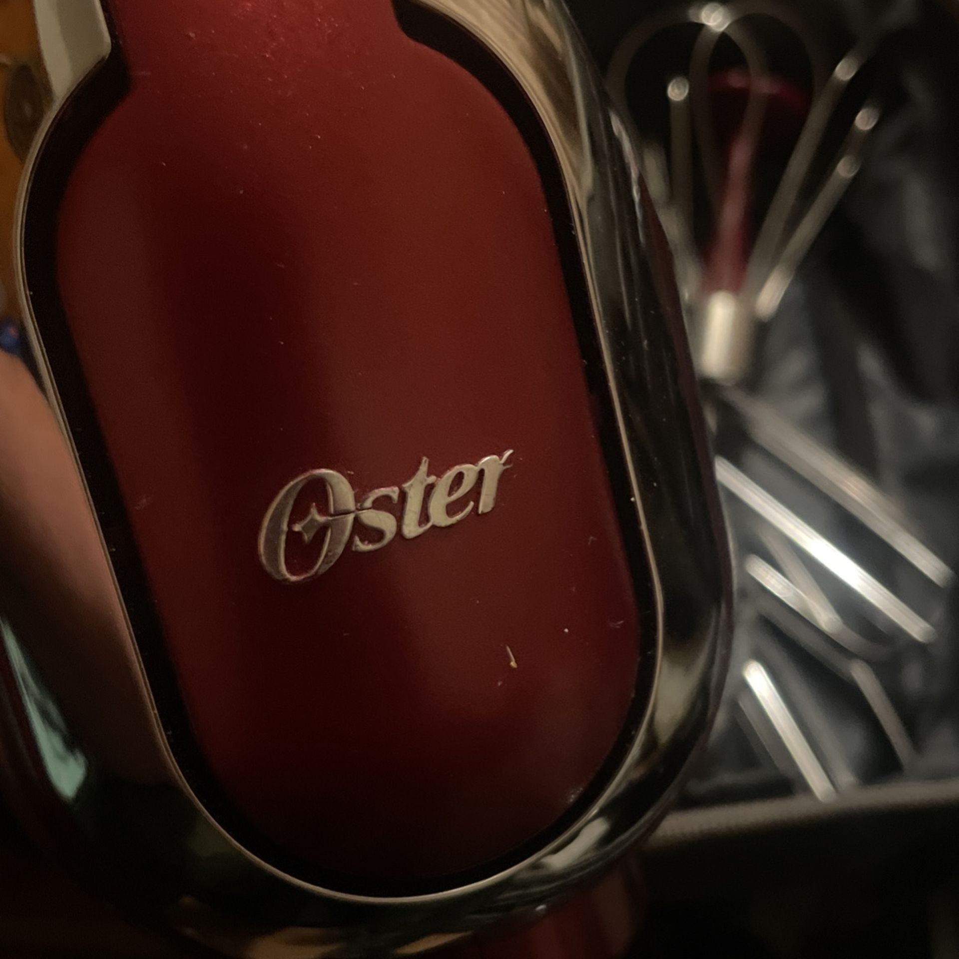 Oster Red Turbo Hand Mixer FPSTHMBGB and 5 Beaters and Carrying Case
