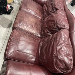 Red  Leather Couch 