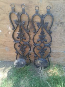 Cast iron vintage candle holders