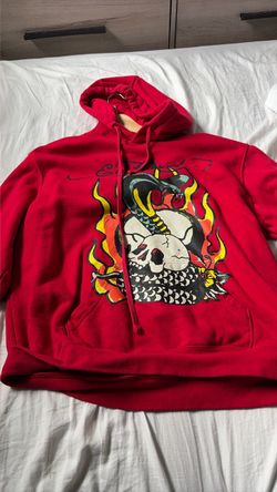 Ed Hardy Red Graphic Pullover Hoodie