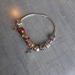 Sterling Silver Pandora Charm Bracelet