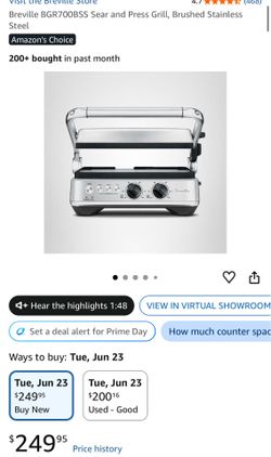 Breville BGR700BSS Sear and Press Grill, Brushed Stainless Steel