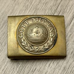 Antique WWI German Army Prussian Belt Buckle "Gott Mit Uns" RARE 