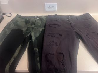 Men's Camo and Distressed Jeans 34/34 $15for both OBO