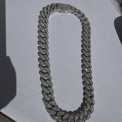 Silver 20mm 24inch Iced Out Cz Cuban Link Chain