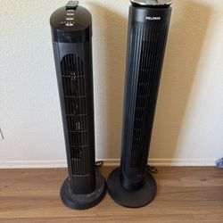 2 Tower Fans W/ Remotes