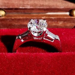 1.48CTW. Platinum Iridium Natural & IGI Certified Lab Created Diamond Engagement Ring ◇ Size: 6.0