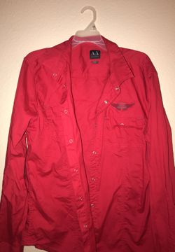 Red Armani Exchange shirt