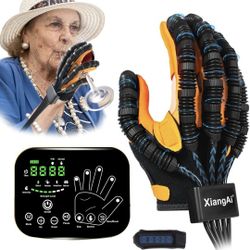 Rehabilitation Robot Gloves for Hand Hemiplegia Stroke Recovery, Finger Rehab Robotic Glove Strokes Therapy Equipment, 4 Modes, 2600mAh Rechargeable