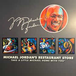 Vintage Michael Jordan restaurant store poster Chicago Bulls pop art