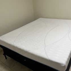 Queen Memory Foam Mattress Box Spring And Metal Frame Bed