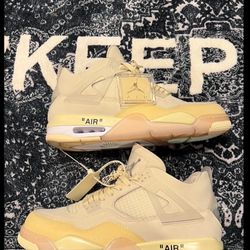 Off White Sail Jordan 4s