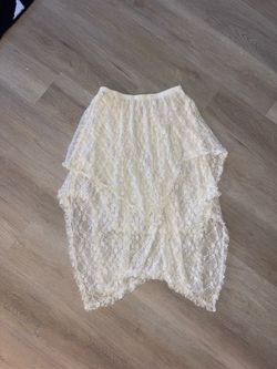 Large white/cream lace long skirt