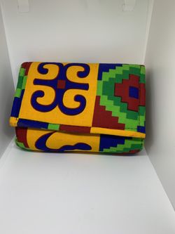 Handmade African Print Colorful Clutch bag - from Ghana
