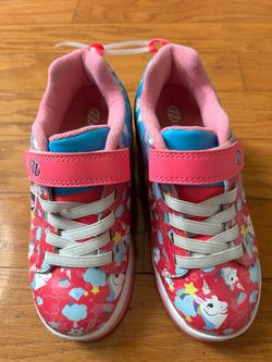 Heels girls Pink Unicorn voyager wheeled shoes with Hook-and-Loop Strap size 2Y