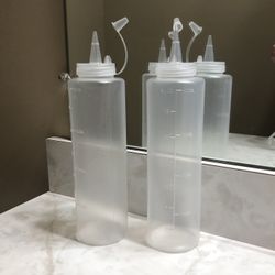 Set of 2 Clear Condiment Squirt Bottles (400 mL)