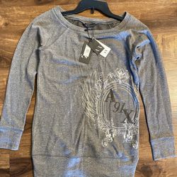 Brand New Woman’s Armani Exchange brand Gray Sweater Up For Sale 