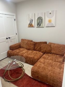 Boneless couch and rug