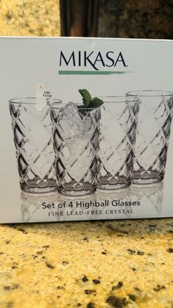 Mikasa Ansley Set of 4 Highball Glasses NIB (8)