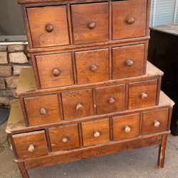 Antique Wooden Sewing Cabinet