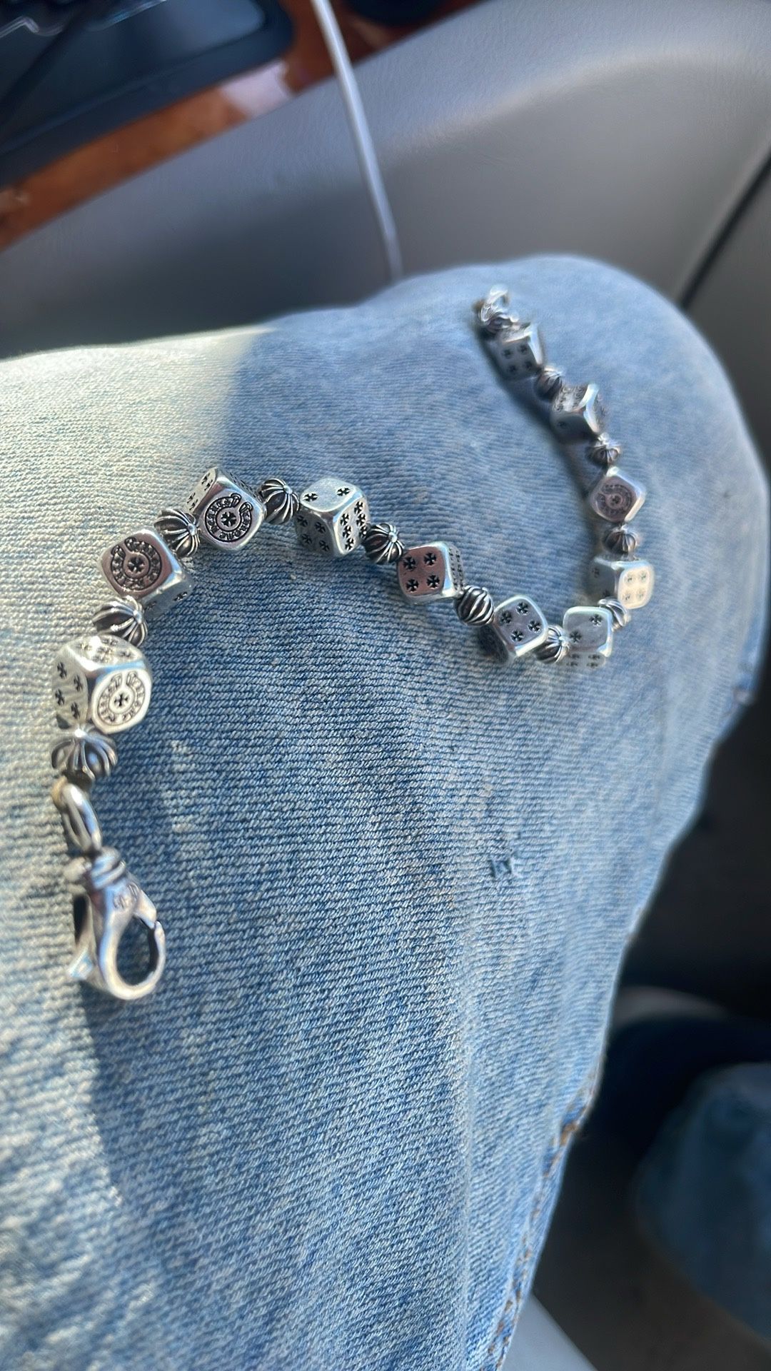 Super Rare Chrome Heart Dice Bracelet 🎲