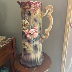 Royal Nippon Victorian Hand Painted Porcelain Pitcher (13”)