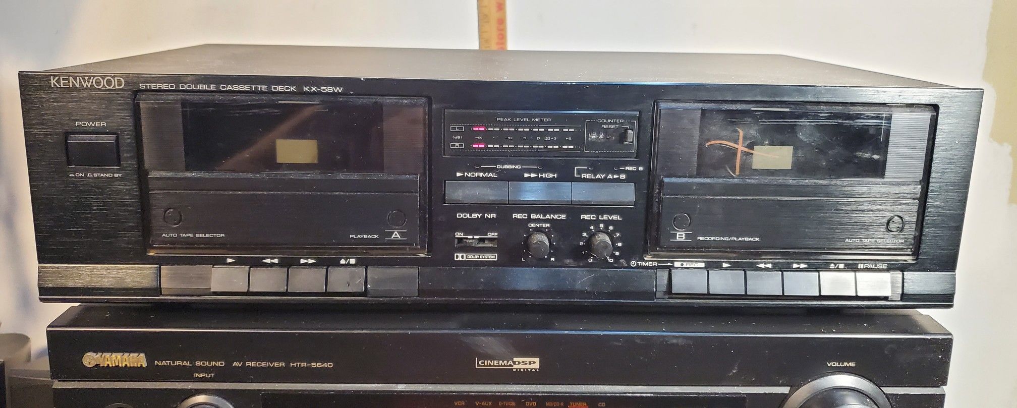 KENWOOD KX-58W Stereo Double Cassette Deck Tested Works, Needs Work