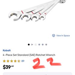 Kobalt 4-Piece Set Standard (SAE) Ratchet Wrench
